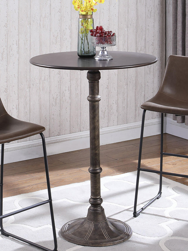 Coaster Oswego Round 30-inch Pub Height Bistro Bar Table Dark Russet