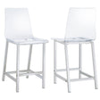 Coaster Juelia Clear Acrylic Counter Chair Chrome (Set of 2)