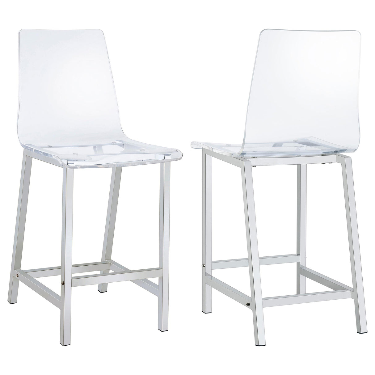 Coaster Juelia Clear Acrylic Counter Chair Chrome (Set of 2)
