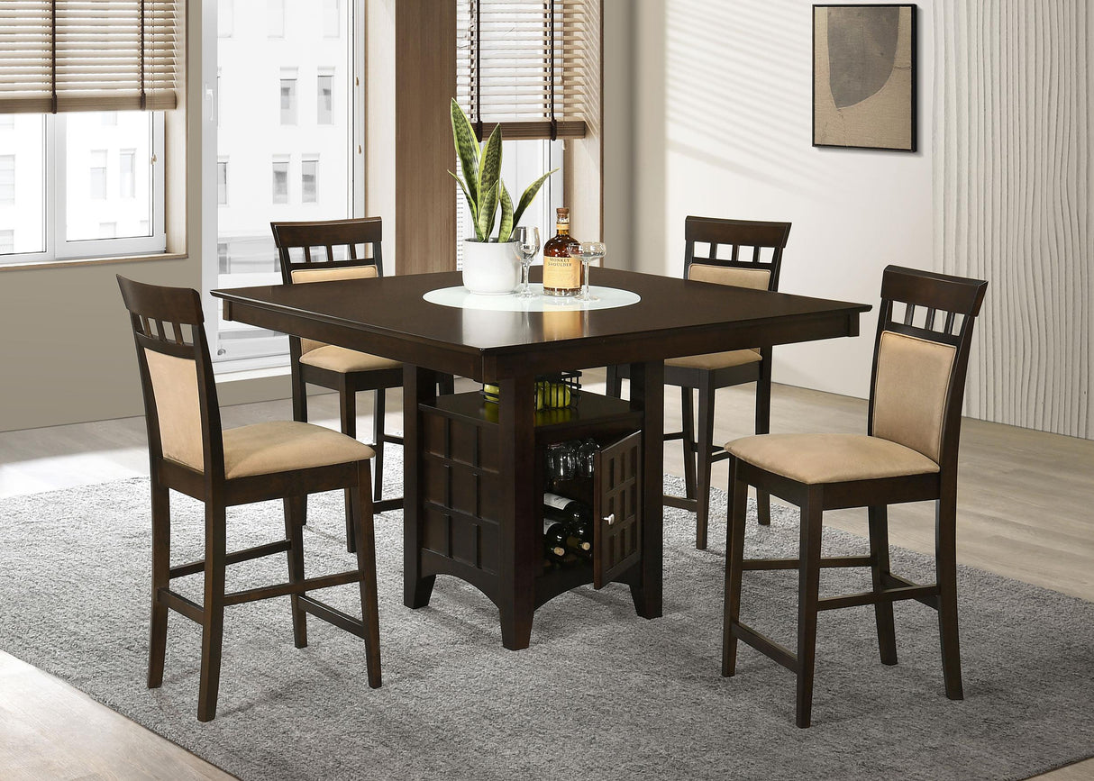 Coaster Gabriel 5-piece Square Counter Height Dining Set Cappuccino