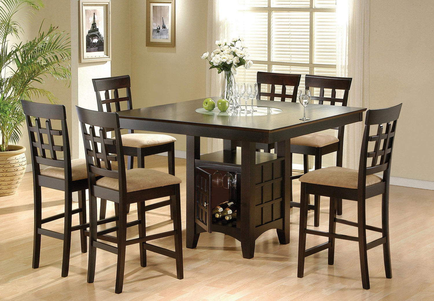 Coaster Gabriel 7-piece Square Counter Height Dining Set Cappuccino