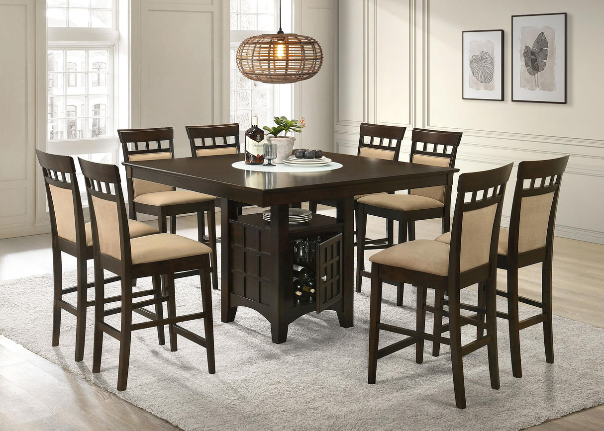 Coaster Gabriel 9-piece Square Counter Height Dining Set Cappuccino