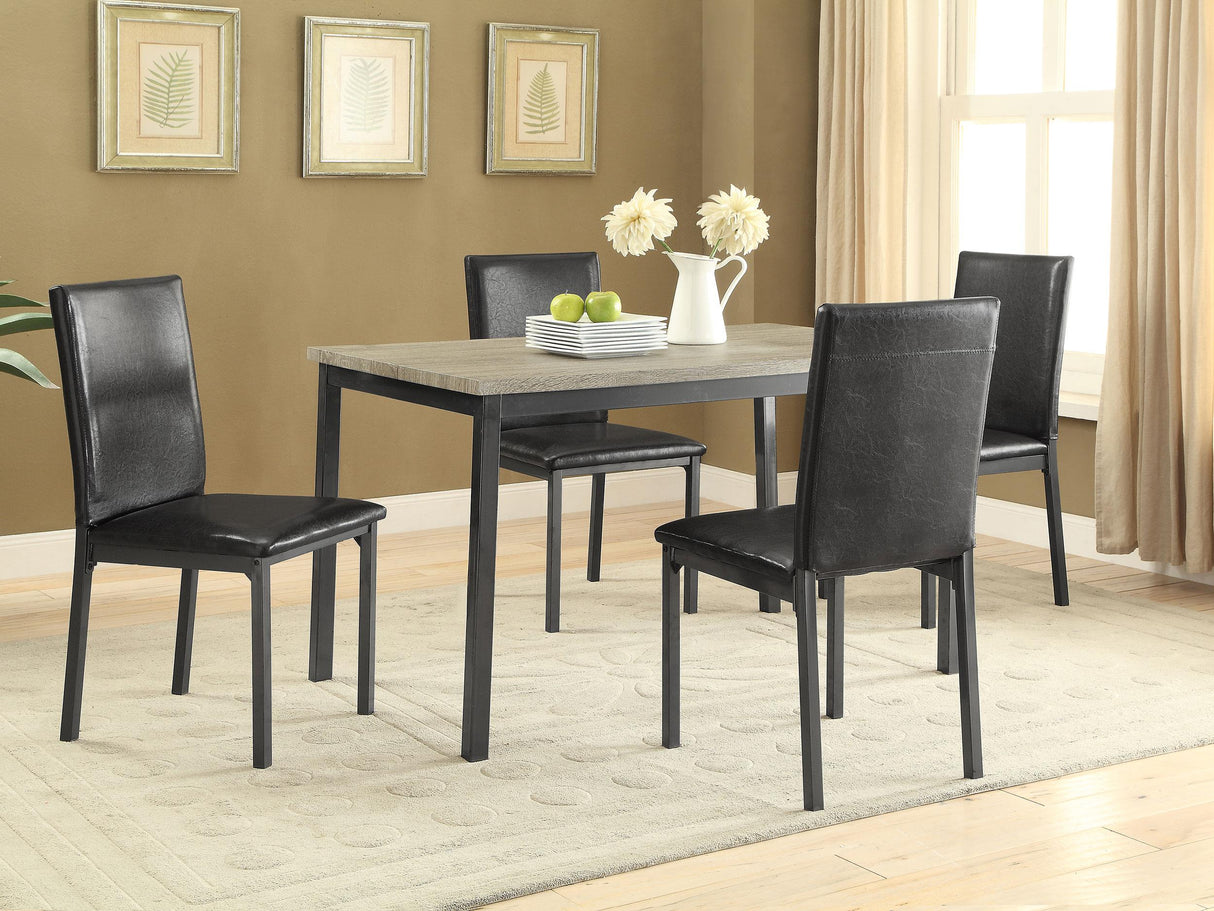 Coaster Garza 5-piece Rectangular Dining Table Set Black