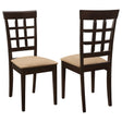 Coaster Gabriel Lattice Back Dining Side Chair Cappuccino (Set of 2)