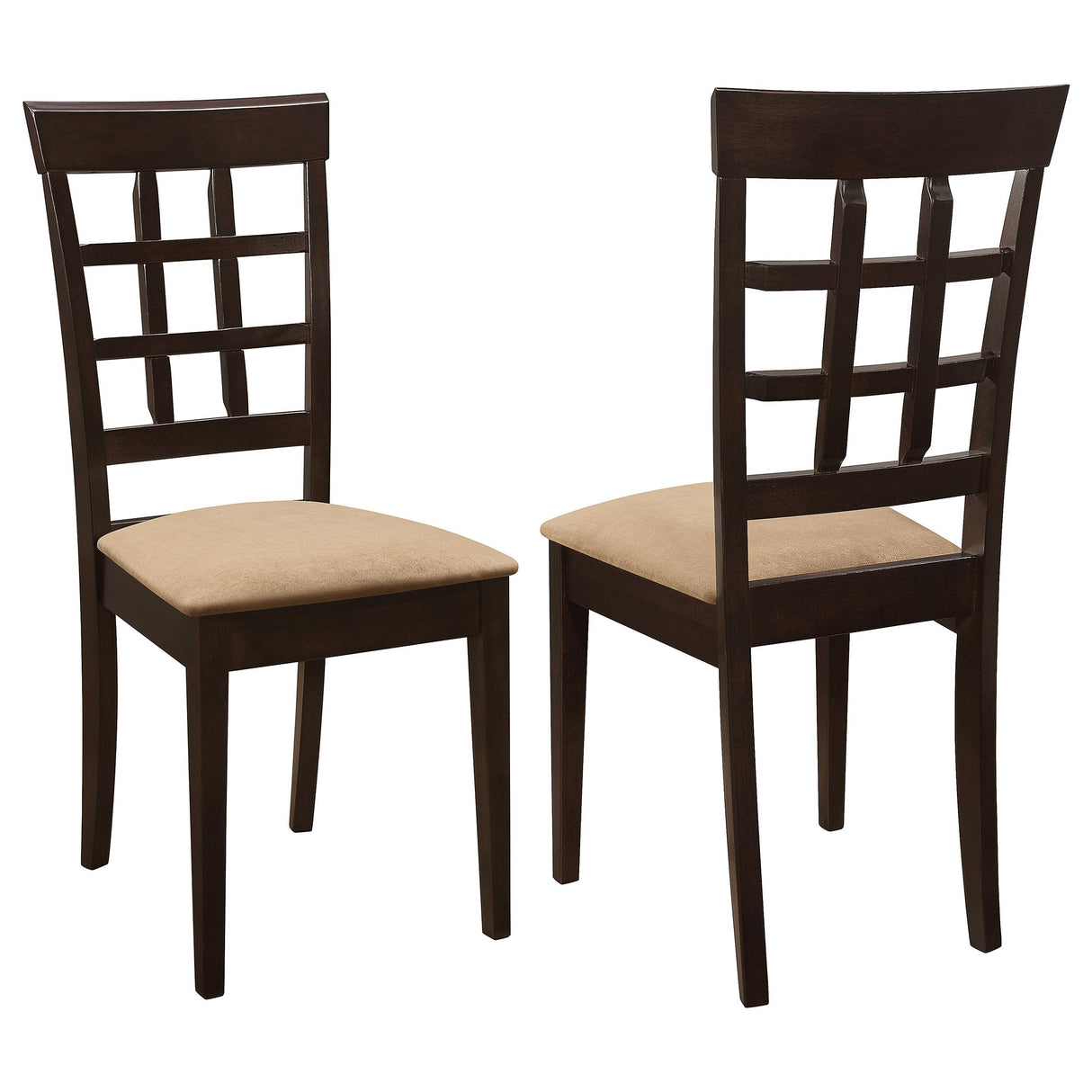 Coaster Gabriel Lattice Back Dining Side Chair Cappuccino (Set of 2)