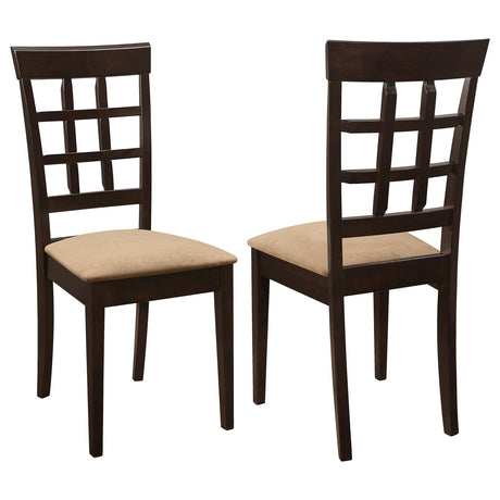 Coaster Gabriel Lattice Back Dining Side Chair Cappuccino (Set of 2)