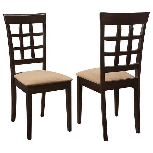 Coaster Gabriel Lattice Back Dining Side Chair Cappuccino (Set of 2)