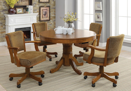Coaster Mitchell 5-piece 3-in-1 Dining and Game Table Set Amber