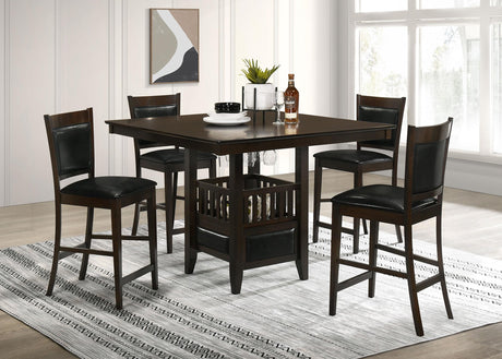 Coaster Jaden 5-piece Square Counter Height Dining Set Espresso