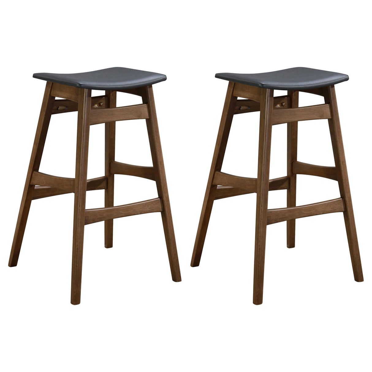 Coaster Finnick Cushioned Backless Bar Stool Walnut (Set of 2)