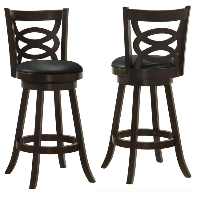 Coaster Calecita Wood Swivel Bar Stool Cappuccino (Set of 2)