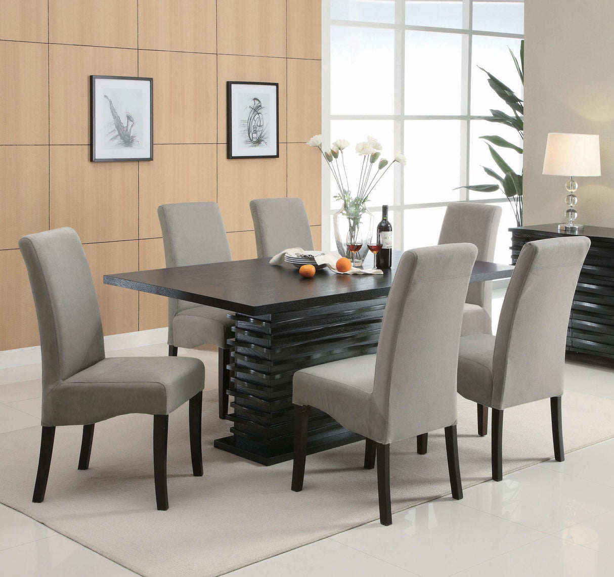 Coaster Stanton 7-piece Rectangular Dining Table Set Grey