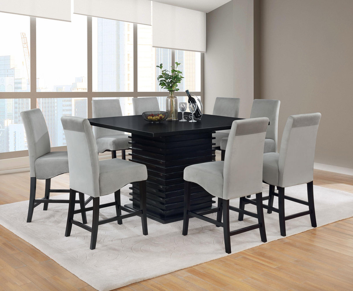 Coaster Stanton 9-piece Square Counter Height Dining Table Set Grey
