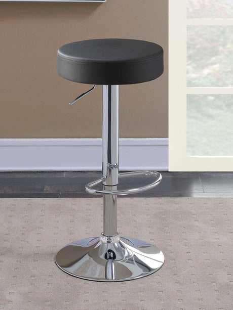 Coaster Ramses 29" Adjustable Bar Stool Chrome and Black
