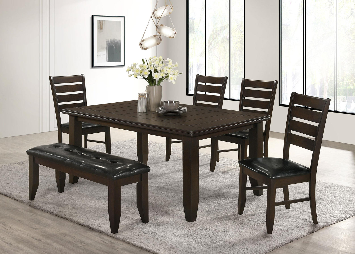 Coaster Dalila 6-piece Rectangular Dining Table Set Cappuccino