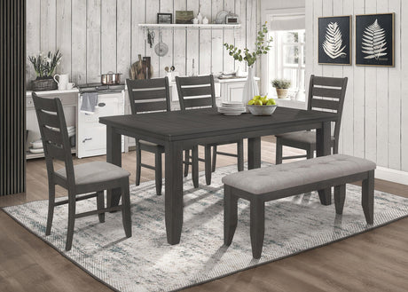 Coaster Dalila 6-piece Rectangular Dining Table Set Dark Grey