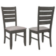 Coaster Dalila Wood Dining Side Chair Dark Grey (Set of 2)