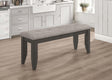 Coaster Dalila Fabric Upholstered Wood Dining Bench Dark Grey