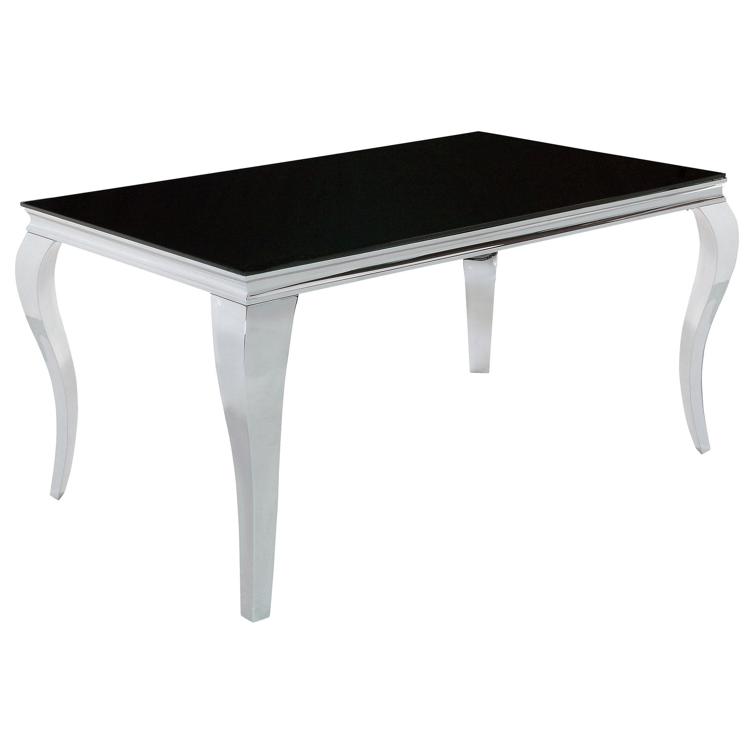 Coaster Carone Rectangular 61-inch Glass Top Dining Table Black
