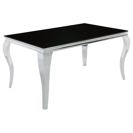 Coaster Carone Rectangular 61-inch Glass Top Dining Table Black