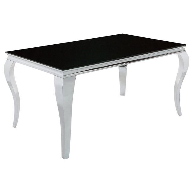 Coaster Carone Rectangular 61-inch Glass Top Dining Table Black