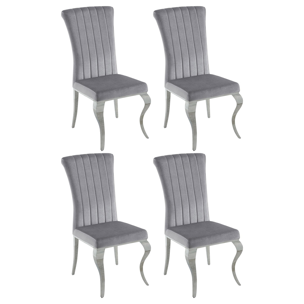 Coaster Betty Velvet Upholstered Dining Side Chair Grey (Set of 4)