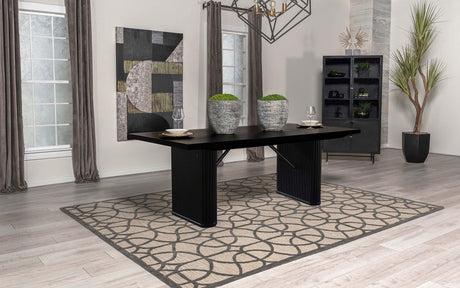 Coaster Catherine Rectangular 84-inch Wood Dining Table Black