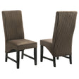 Coaster Barrand Upholstered Dining Side Chair Chocolate (Set of 2)