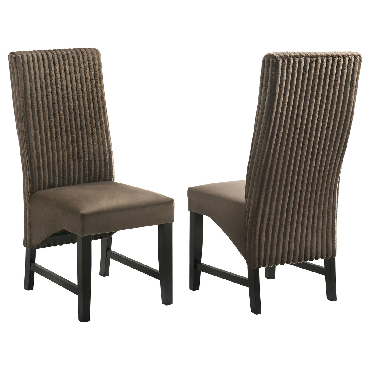Coaster Barrand Upholstered Dining Side Chair Chocolate (Set of 2)
