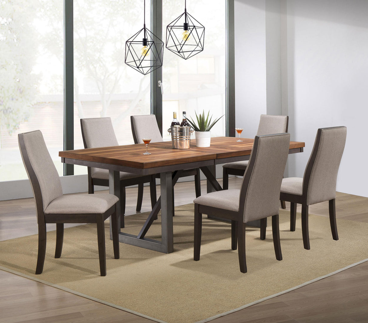 Coaster Spring Creek 7-piece Rectangular Dining Table Set Taupe