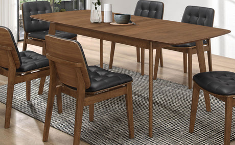 Coaster Redbridge 75-inch Extension Leaf Dining Table Natural Walnut