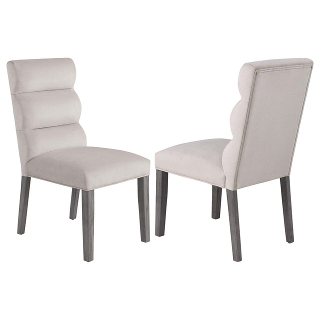 Coaster Carla Velvet Upholstered Dining Side Chair Stone (Set of 2)