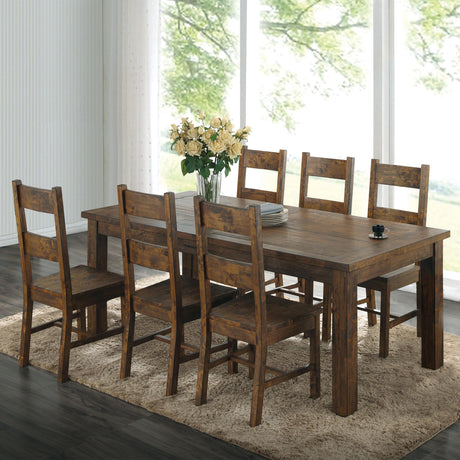Coaster Coleman 7-piece Rectangular Dining Set Rustic Golden Brown