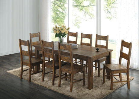 Coaster Coleman 9-piece Rectangular Dining Set Rustic Golden Brown