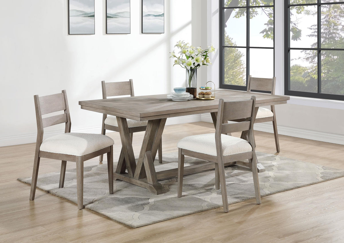 Coaster Cornelia 5-piece Rectangular Dining Table Set Coastal Grey