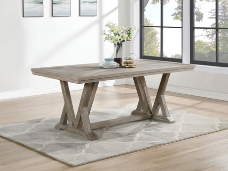 Coaster Cornelia Rectangular 82-inch Dining Table Coastal Grey