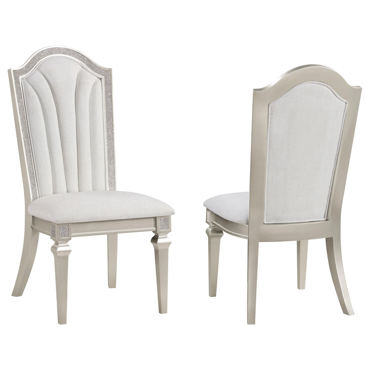 Coaster Evangeline Wood Dining Side Chair Silver Oak (Set of 2)