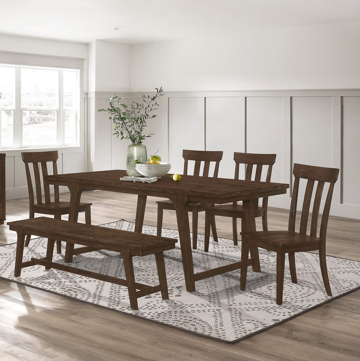 Coaster Reynolds 6-piece Rectangular Dining Table Set Brown Oak