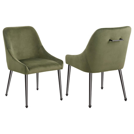 Coaster Mayette Upholstered Dining Side Chair Olive (Set of 2)