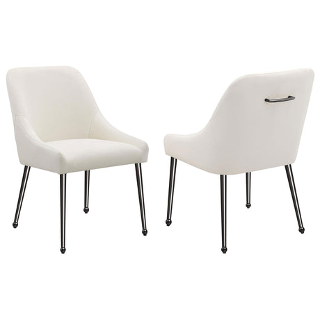 Coaster Mayette Upholstered Dining Side Chair Ivory (Set of 2)