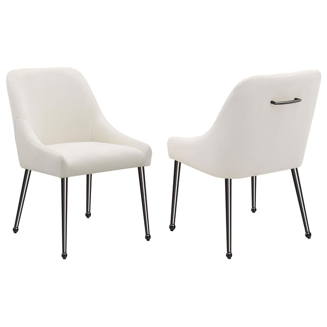 Coaster Mayette Upholstered Dining Side Chair Ivory (Set of 2)