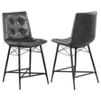 Coaster Aiken Upholstered Tufted Counter Chair Charcoal (Set of 2)