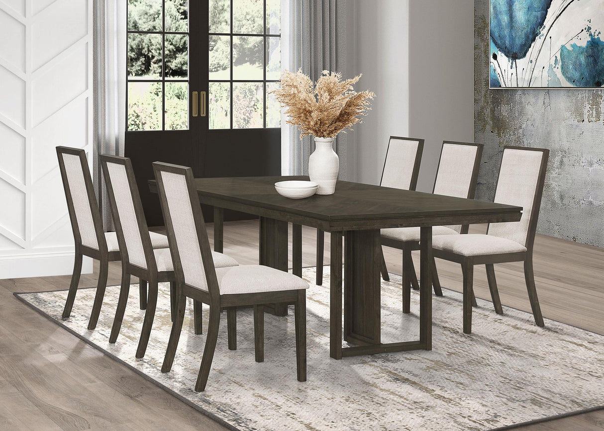 Coaster Kelly 7-piece Rectangular Dining Table Set Dark Grey