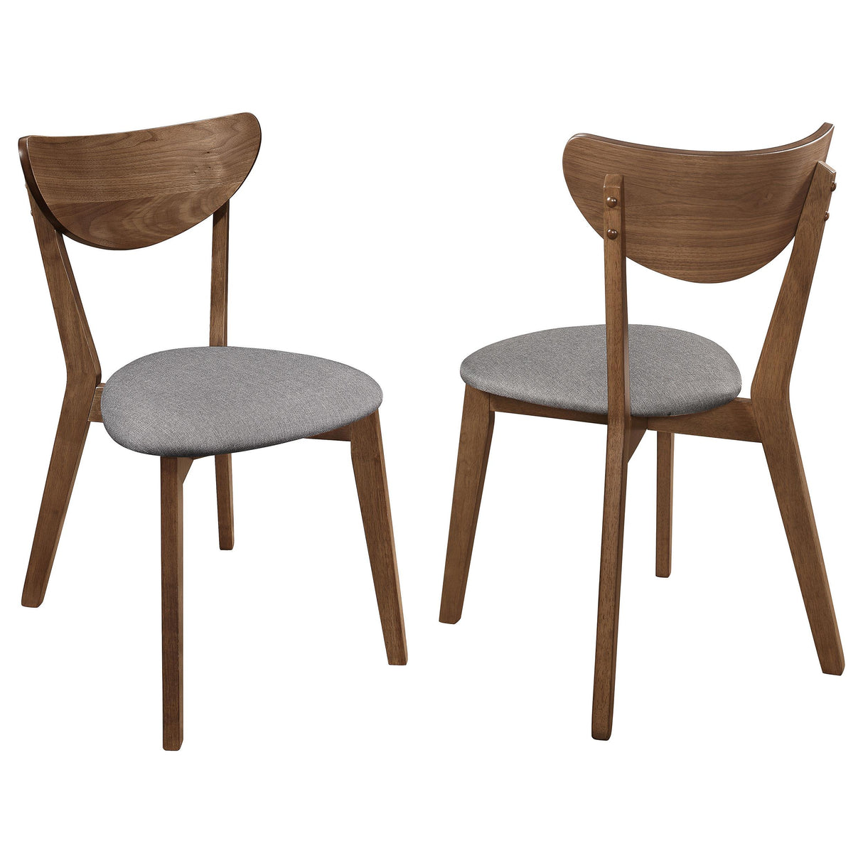 Coaster Alfredo Dining Side Chair Grey and Natural Walnut (Set of 2)