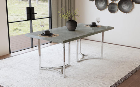 Coaster Sterling 72-inch Rectangular Dining Table Grey Faux Marble