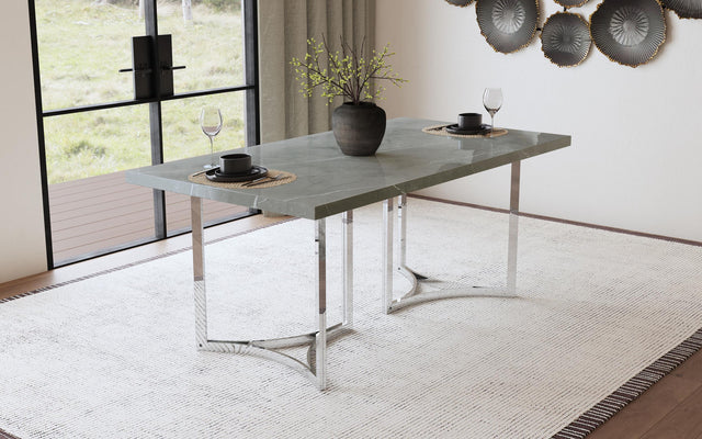 Coaster Sterling 72-inch Rectangular Dining Table Grey Faux Marble