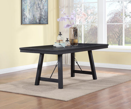 Coaster Newport Rectangular 72-inch Wood Trestle Dining Table Black