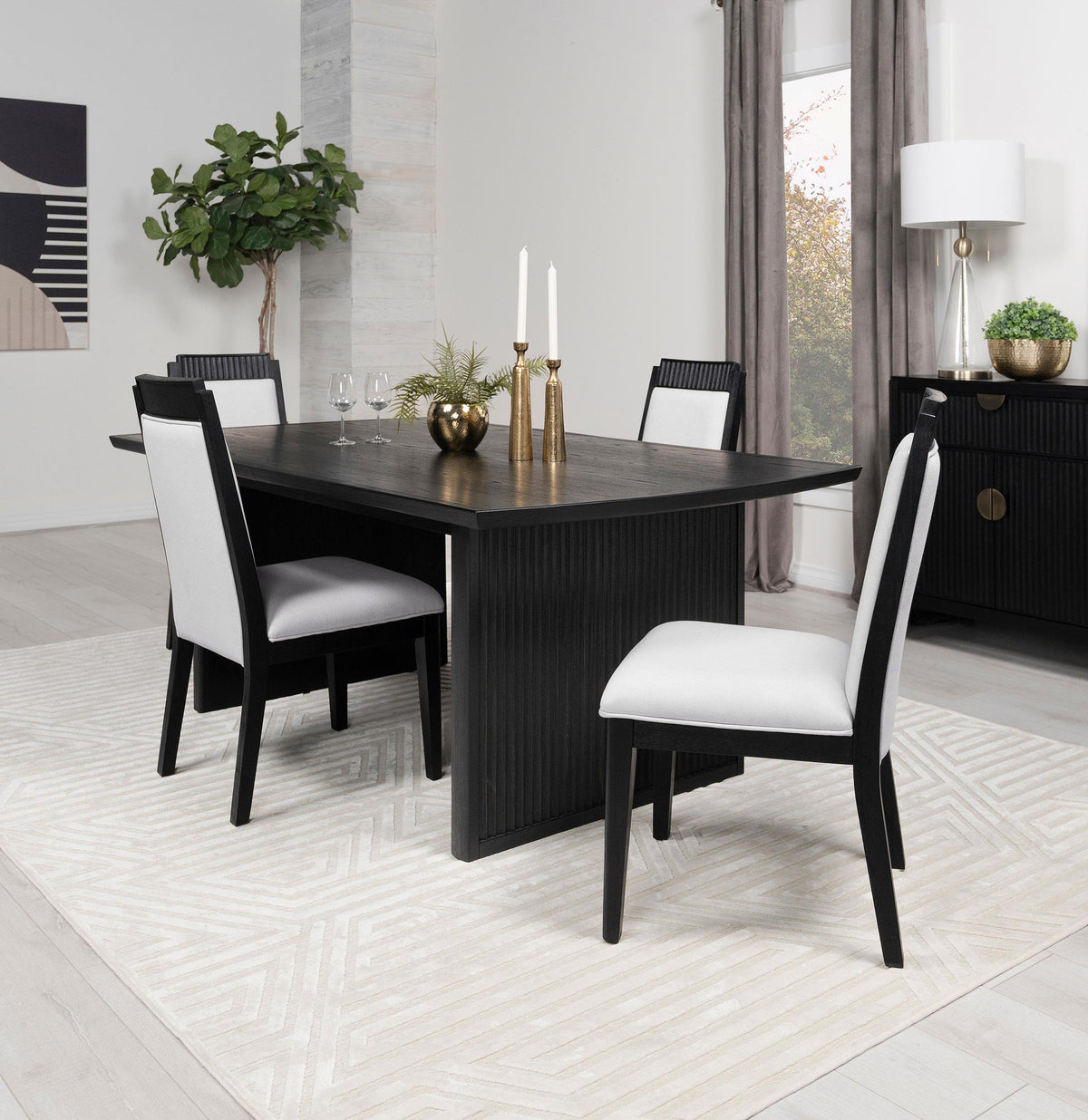 Coaster Brookmead 5-piece Extension Leaf Dining Table Set Black