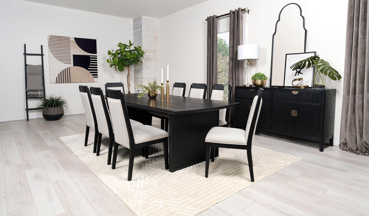 Coaster Brookmead 9-piece Extension Leaf Dining Table Set Black