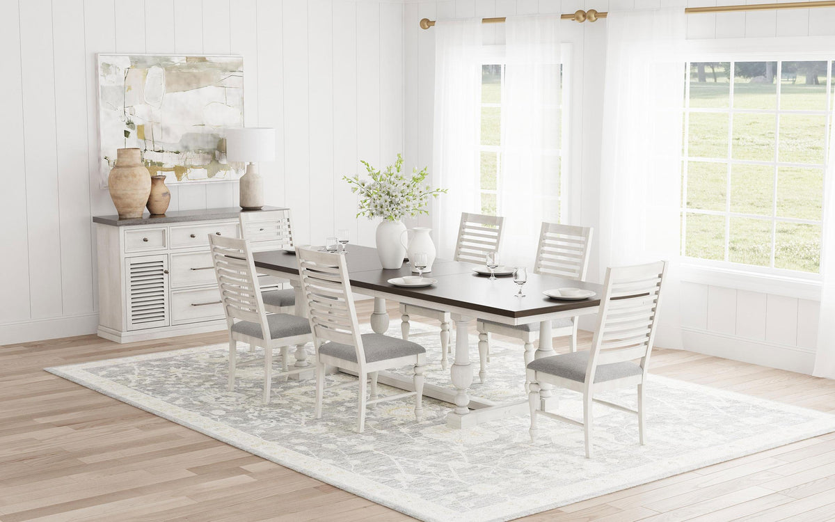 Coaster Aventine 7-piece Extension Leaf Dining Set Vintage White
